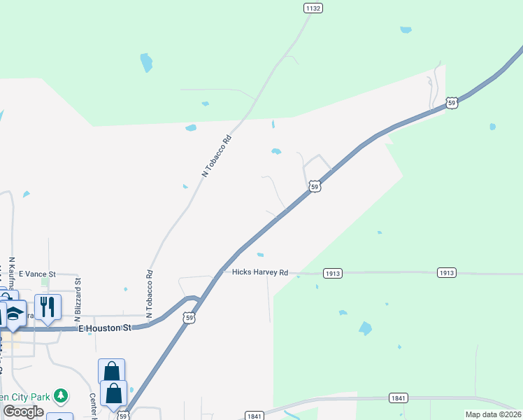 map of restaurants, bars, coffee shops, grocery stores, and more near U.S. 59 in Linden