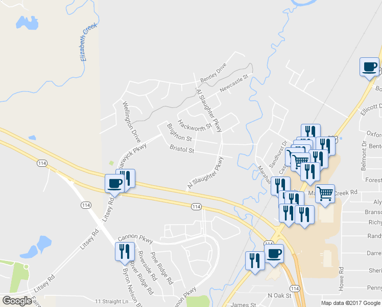 map of restaurants, bars, coffee shops, grocery stores, and more near 421 Bristol Street in Roanoke
