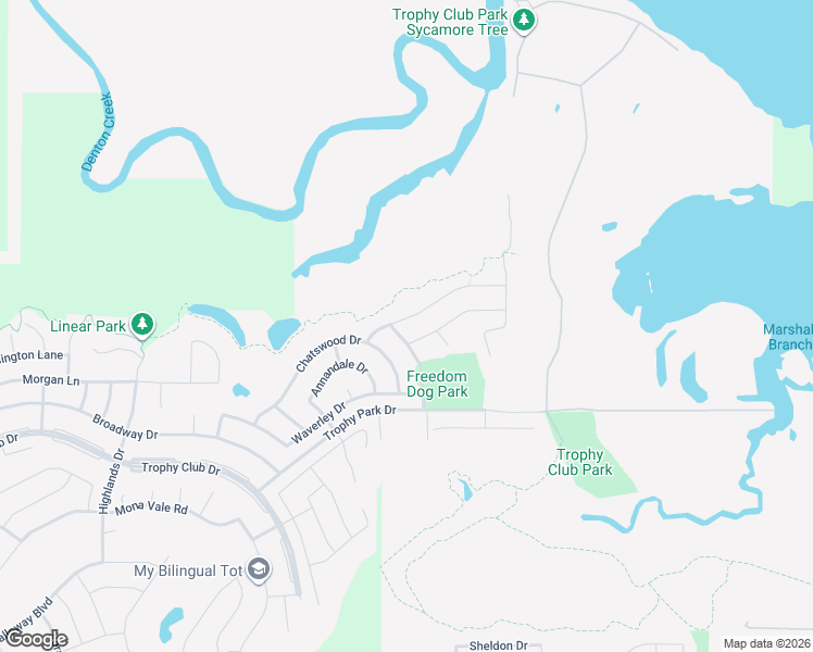 map of restaurants, bars, coffee shops, grocery stores, and more near 2812 Macquarie Street in Trophy Club