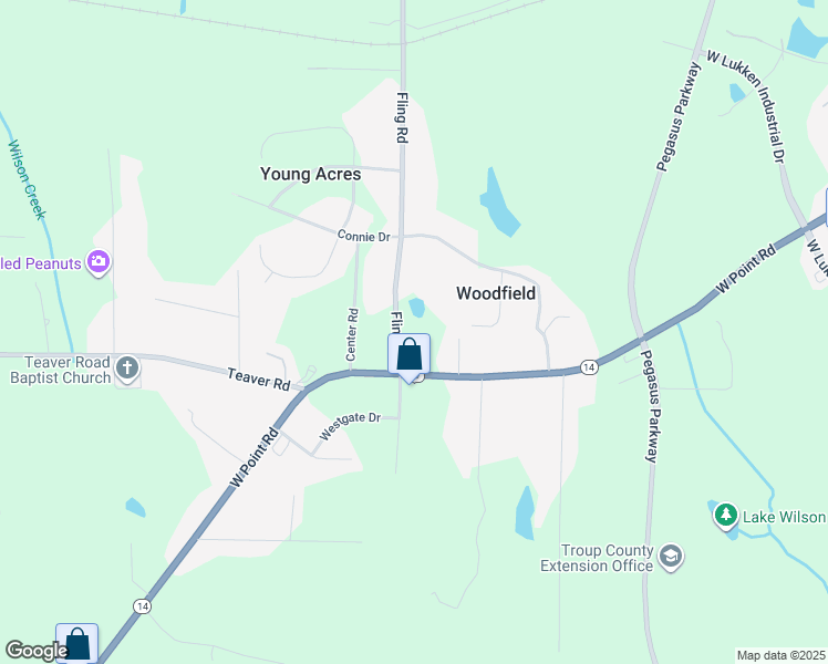 map of restaurants, bars, coffee shops, grocery stores, and more near 551 South Fling Road in LaGrange