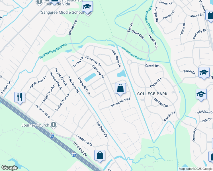 map of restaurants, bars, coffee shops, grocery stores, and more near 2092 Clipstone Drive in Ladson