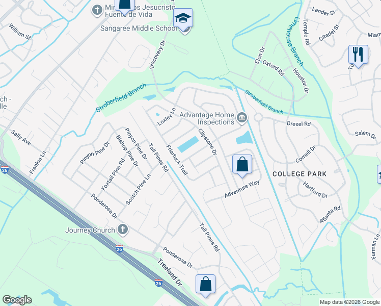 map of restaurants, bars, coffee shops, grocery stores, and more near 3013 Crusades Street in Ladson