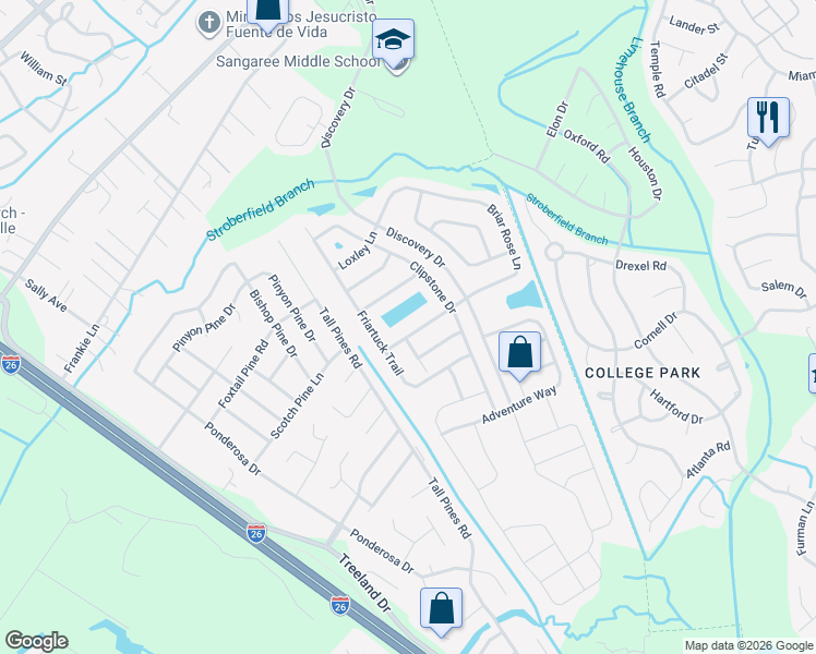 map of restaurants, bars, coffee shops, grocery stores, and more near 1221 Briar Rose Lane in Ladson