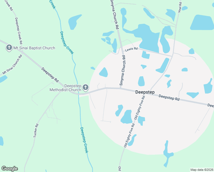 map of restaurants, bars, coffee shops, grocery stores, and more near Deepstep Road in Deepstep
