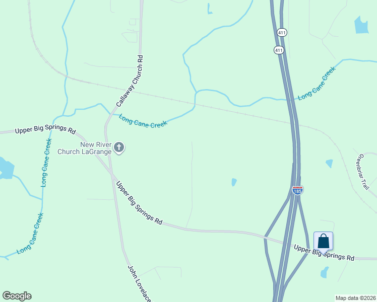 map of restaurants, bars, coffee shops, grocery stores, and more near 2485 Upper Big Springs Road in LaGrange