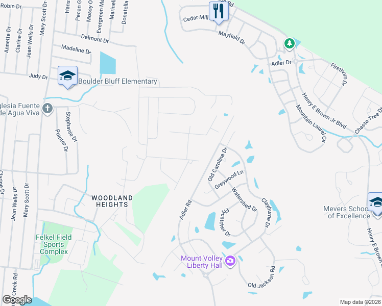 map of restaurants, bars, coffee shops, grocery stores, and more near 233 Elrod Drive in Goose Creek