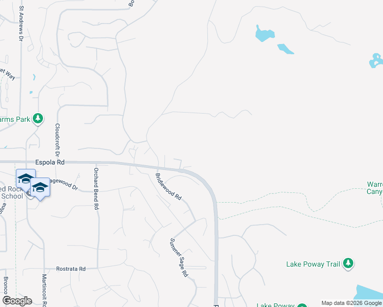 map of restaurants, bars, coffee shops, grocery stores, and more near 16321 Espola Road in Poway
