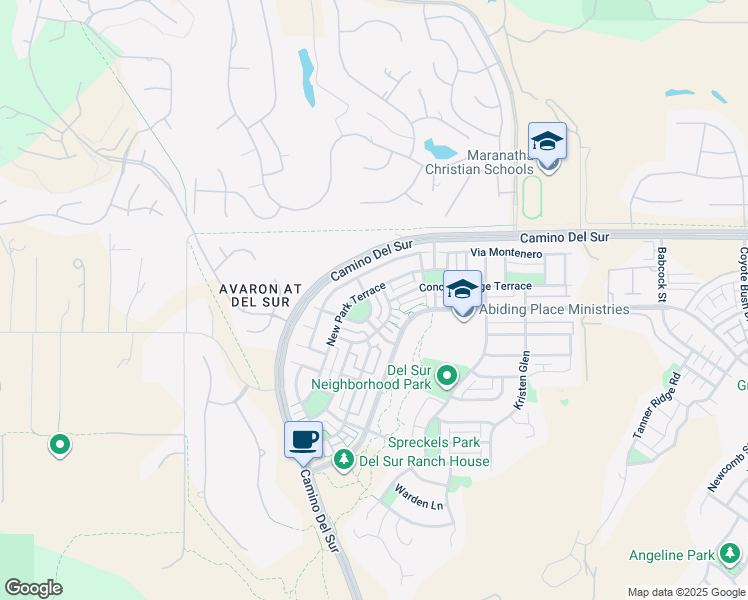 map of restaurants, bars, coffee shops, grocery stores, and more near 8385 Parkside Crescent in San Diego