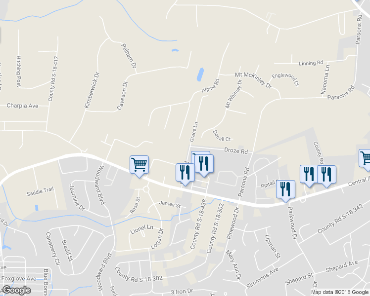 map of restaurants, bars, coffee shops, grocery stores, and more near 3017 Rampart Road in Summerville