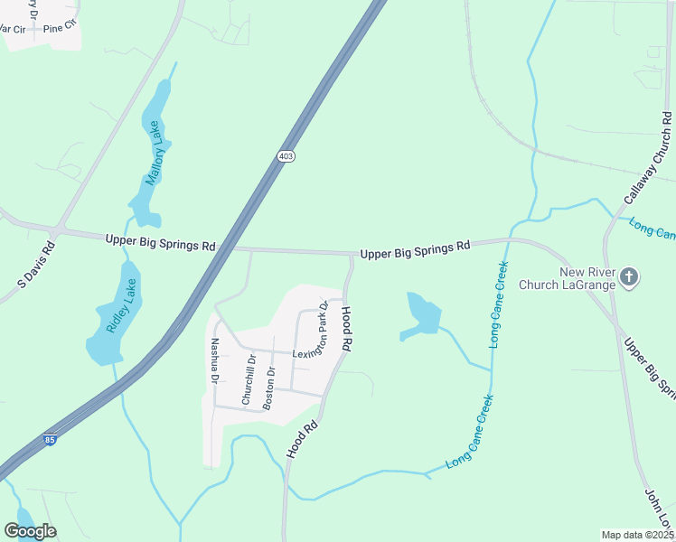 map of restaurants, bars, coffee shops, grocery stores, and more near 14 Hood Road in LaGrange