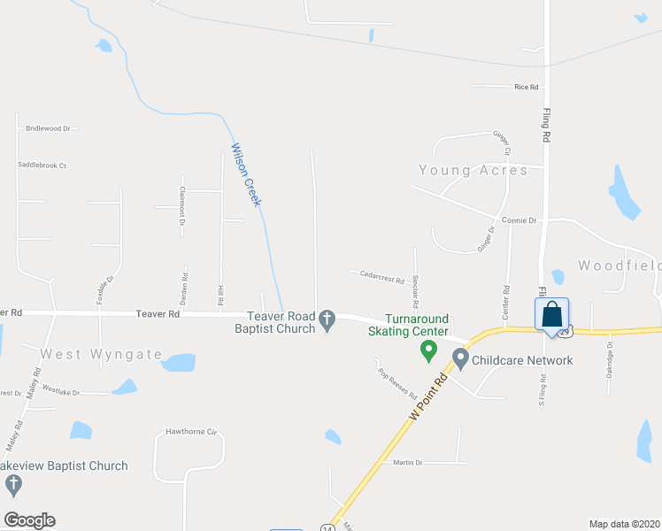 map of restaurants, bars, coffee shops, grocery stores, and more near 70 Oak Drive in LaGrange