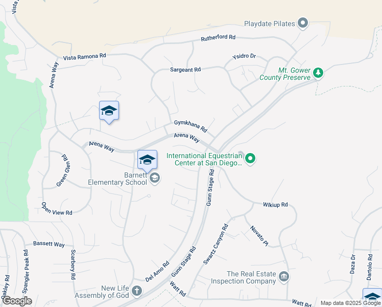 map of restaurants, bars, coffee shops, grocery stores, and more near 24241 Cerro Vista Way in Ramona