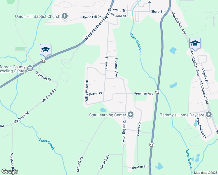 map of restaurants, bars, coffee shops, grocery stores, and more near 15 Hillcrest Drive in Forsyth