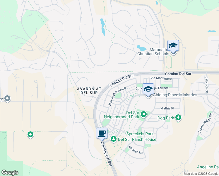 map of restaurants, bars, coffee shops, grocery stores, and more near 15620 Via Montecristo in San Diego
