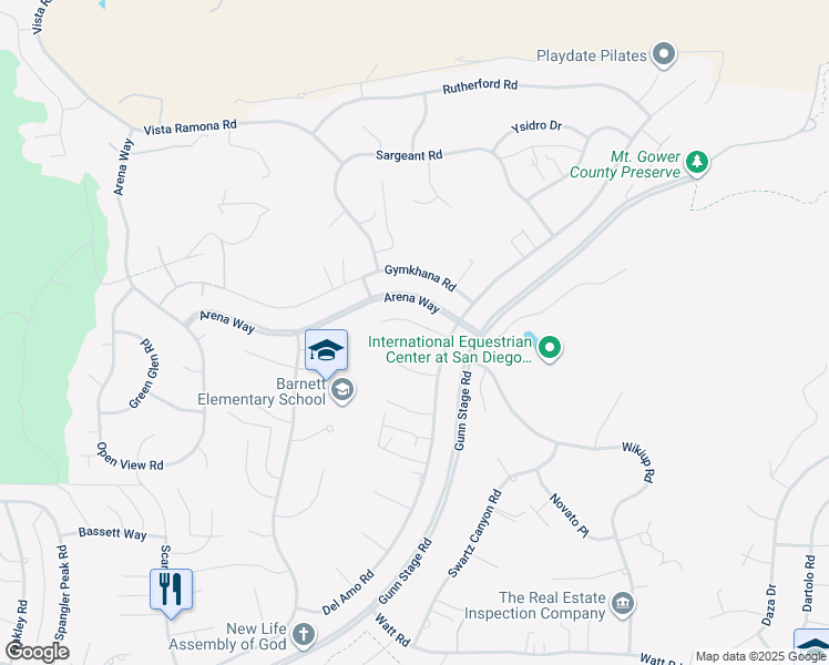map of restaurants, bars, coffee shops, grocery stores, and more near 24241 Cerro Vista Way in Ramona