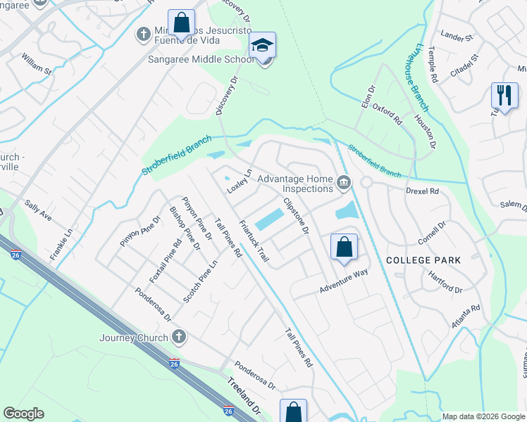 map of restaurants, bars, coffee shops, grocery stores, and more near 3013 Crusades Street in Ladson