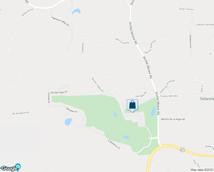 map of restaurants, bars, coffee shops, grocery stores, and more near 17164 Salt Mine Road in Ramona