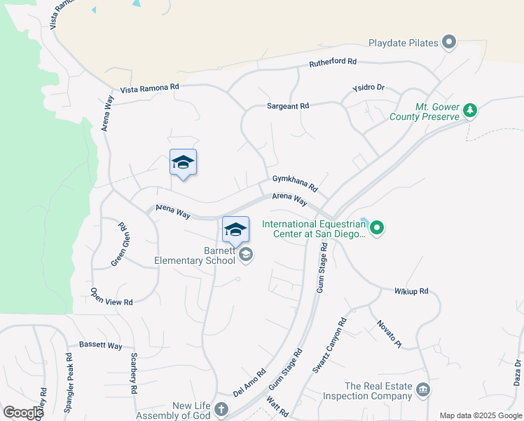 map of restaurants, bars, coffee shops, grocery stores, and more near 24201 Cerro Vista Way in Ramona