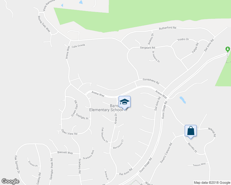 map of restaurants, bars, coffee shops, grocery stores, and more near 23833 Gymkhana Road in Ramona