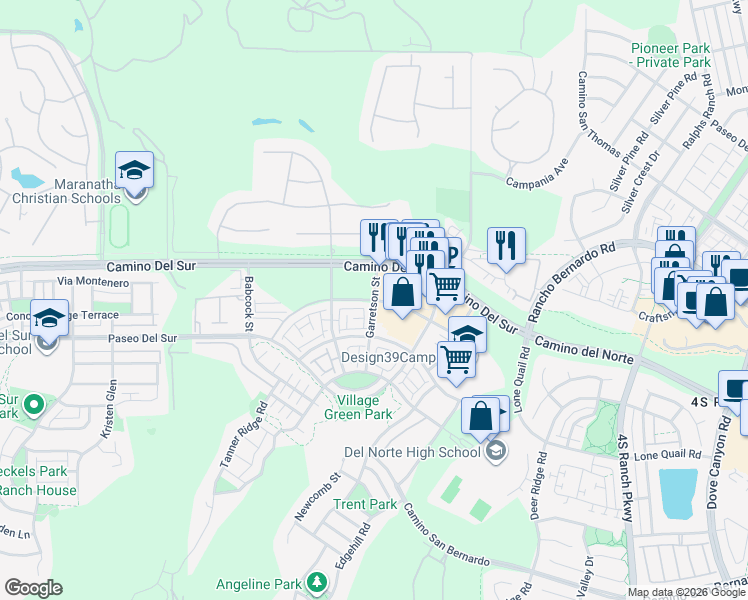 map of restaurants, bars, coffee shops, grocery stores, and more near Templeton Street in San Diego