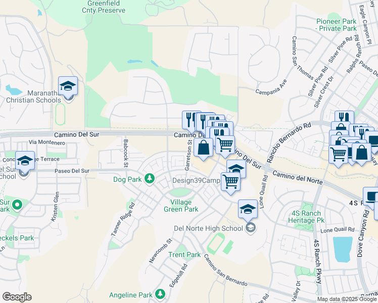 map of restaurants, bars, coffee shops, grocery stores, and more near Templeton Street in San Diego