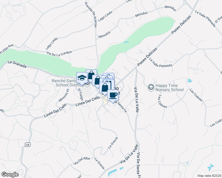 map of restaurants, bars, coffee shops, grocery stores, and more near in Rancho Santa Fe