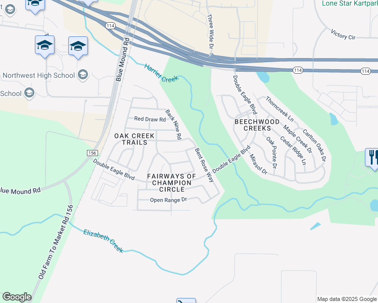 map of restaurants, bars, coffee shops, grocery stores, and more near 2536 Boot Jack Road in Northlake
