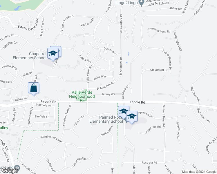 map of restaurants, bars, coffee shops, grocery stores, and more near 17023 Saint Andrews Drive in Poway