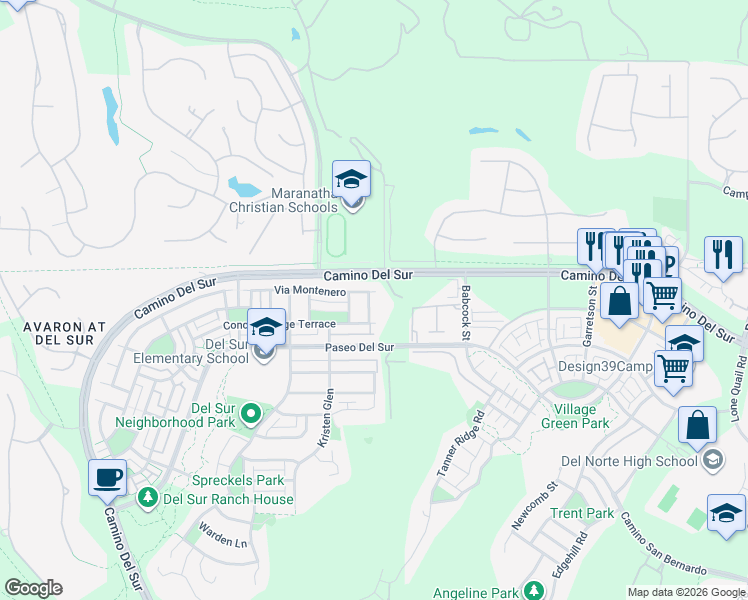 map of restaurants, bars, coffee shops, grocery stores, and more near in San Diego