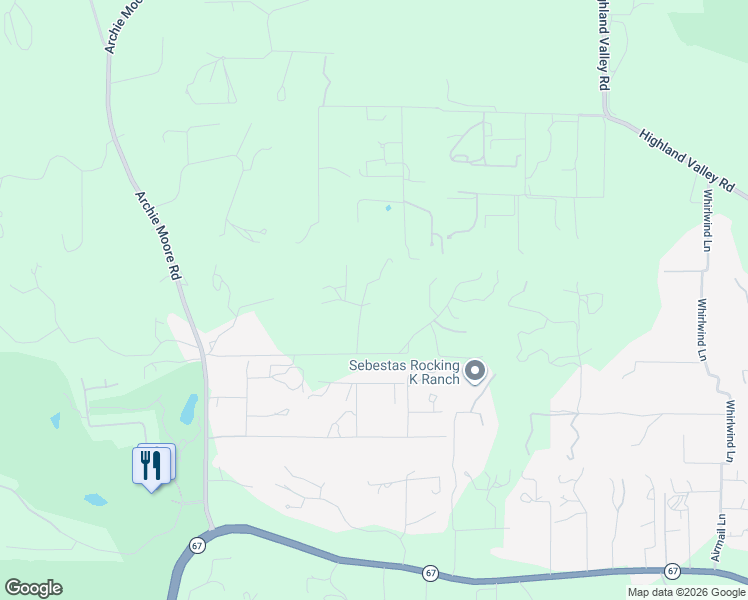 map of restaurants, bars, coffee shops, grocery stores, and more near 16651 Sam Lane in Ramona
