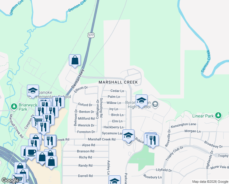 map of restaurants, bars, coffee shops, grocery stores, and more near 113 Lakeview Road in Roanoke