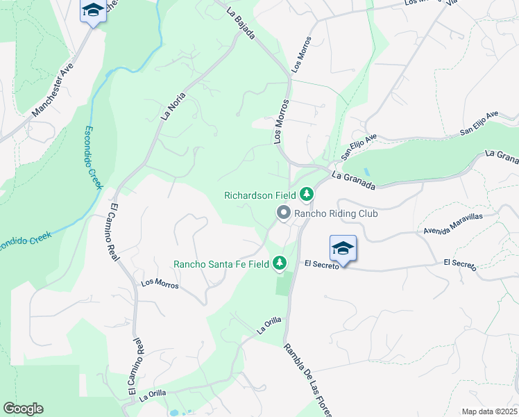 map of restaurants, bars, coffee shops, grocery stores, and more near 4728 El Aspecto in Rancho Santa Fe