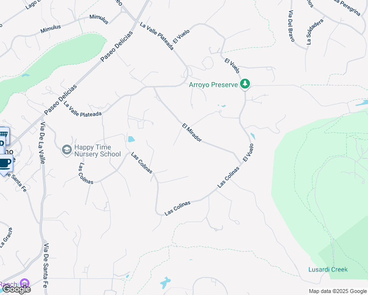 map of restaurants, bars, coffee shops, grocery stores, and more near 17122 El Mirador in Rancho Santa Fe
