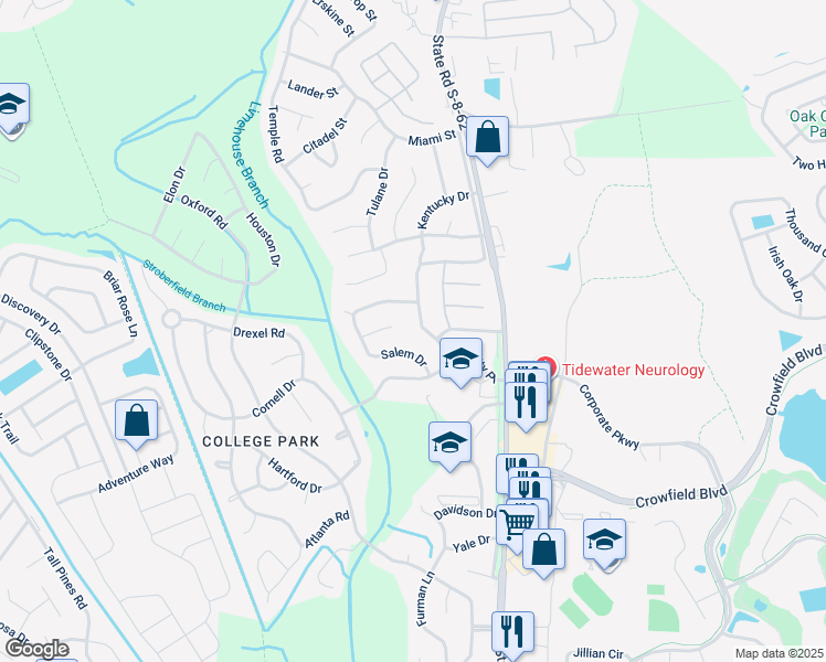 map of restaurants, bars, coffee shops, grocery stores, and more near 408 Marquette Lane in Ladson
