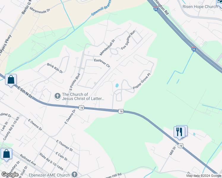 map of restaurants, bars, coffee shops, grocery stores, and more near 300 Pine Bluff Drive in Summerville