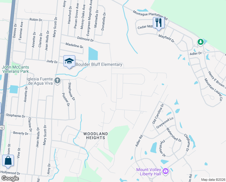 map of restaurants, bars, coffee shops, grocery stores, and more near 160 Vango Drive in Goose Creek