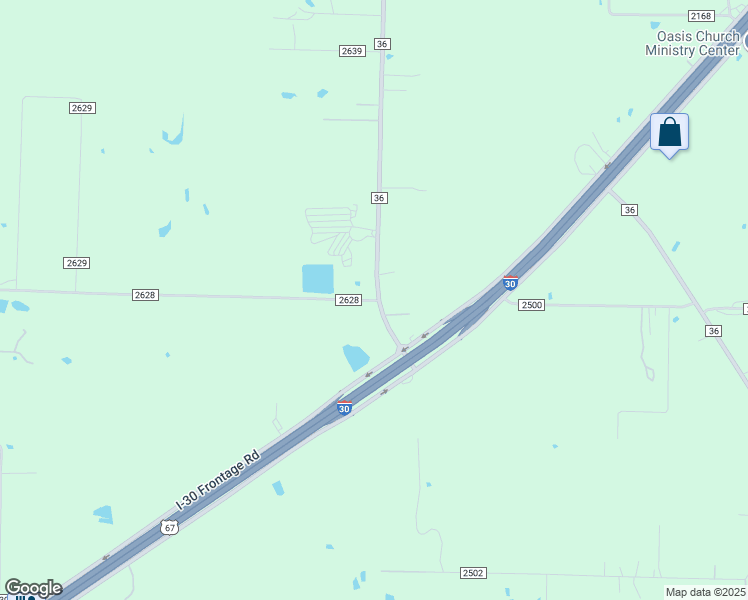 map of restaurants, bars, coffee shops, grocery stores, and more near County Road 2628 in Caddo Mills