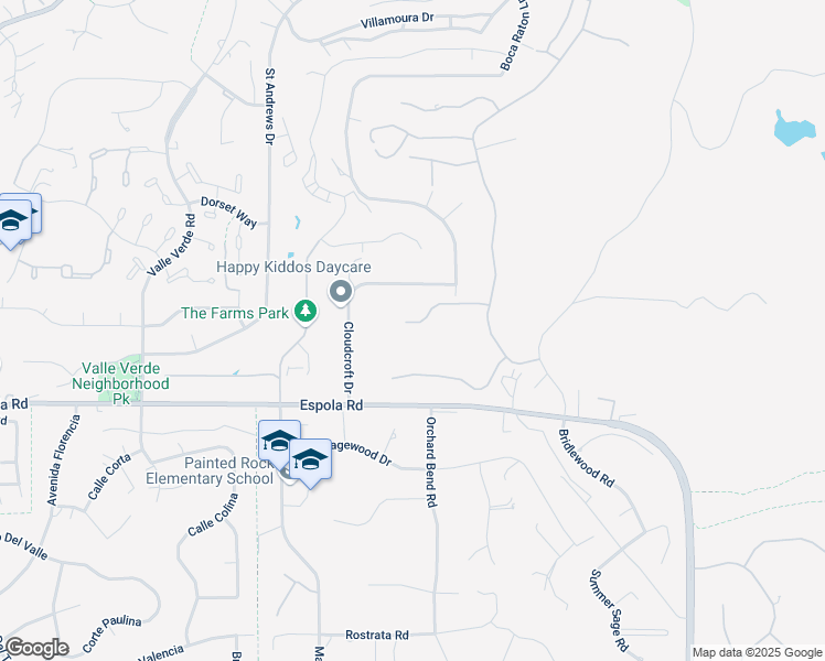map of restaurants, bars, coffee shops, grocery stores, and more near 13649 White Rock Station Road in Poway