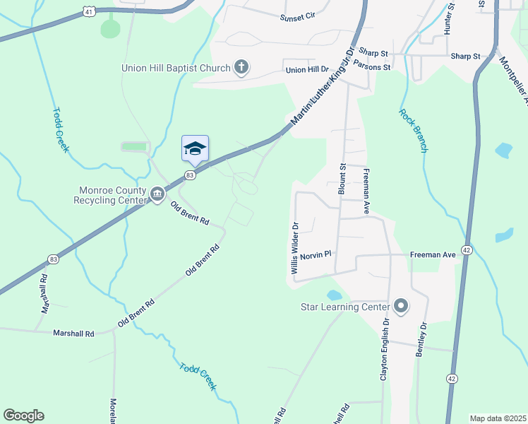 map of restaurants, bars, coffee shops, grocery stores, and more near 500 Georgia 83 in Forsyth