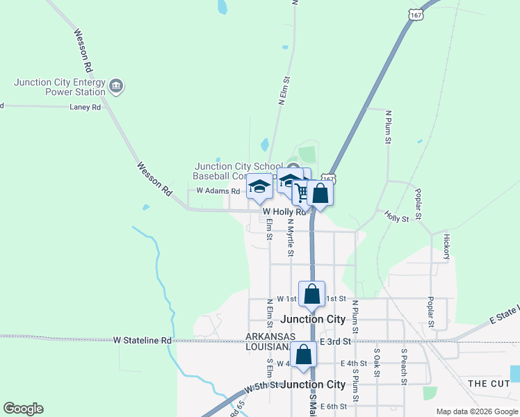 map of restaurants, bars, coffee shops, grocery stores, and more near 520 North Elm Street in Junction City