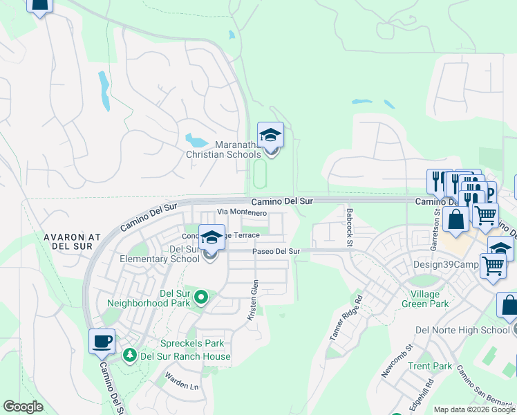 map of restaurants, bars, coffee shops, grocery stores, and more near in San Diego