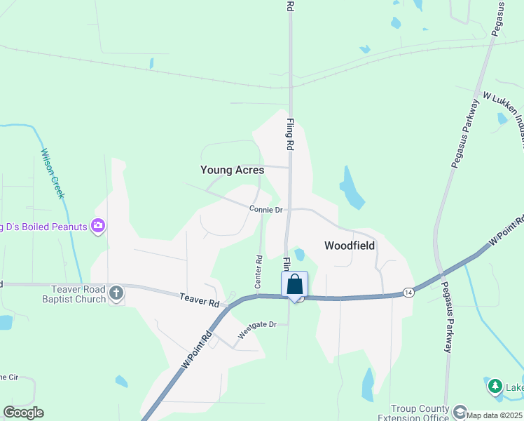 map of restaurants, bars, coffee shops, grocery stores, and more near 321 Center Road in LaGrange