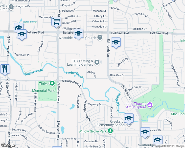 map of restaurants, bars, coffee shops, grocery stores, and more near 911 Oak Creek Estates Drive in Lewisville