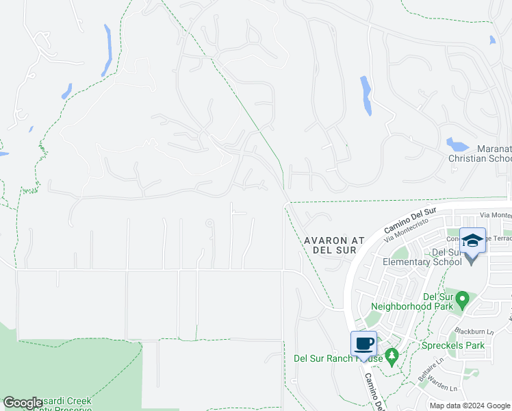 map of restaurants, bars, coffee shops, grocery stores, and more near 16795 Calle Hermosa in San Diego