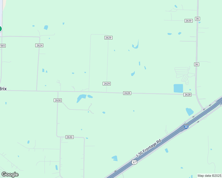 map of restaurants, bars, coffee shops, grocery stores, and more near County Road 2628 in Caddo Mills