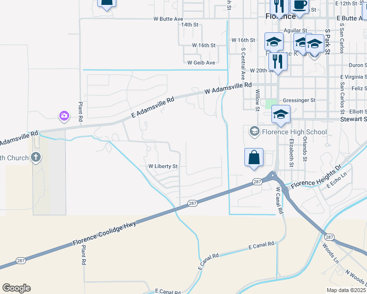 map of restaurants, bars, coffee shops, grocery stores, and more near 1224 Centennial Park Avenue in Florence