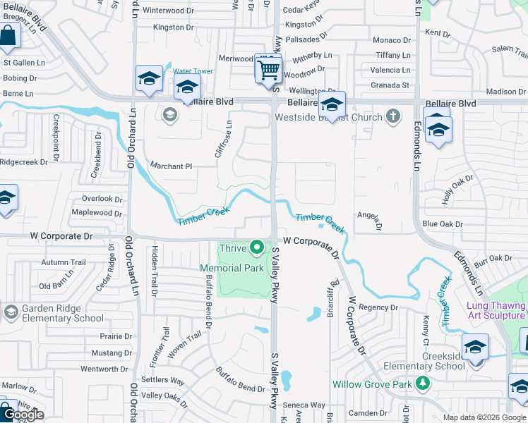 map of restaurants, bars, coffee shops, grocery stores, and more near 1109 Riverside Drive in Lewisville