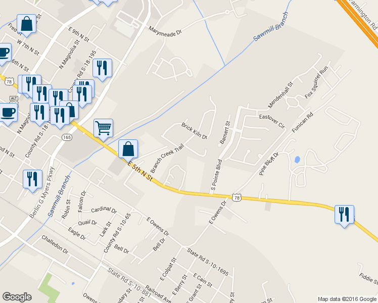 map of restaurants, bars, coffee shops, grocery stores, and more near 102 Evelyn Joy Drive in Summerville