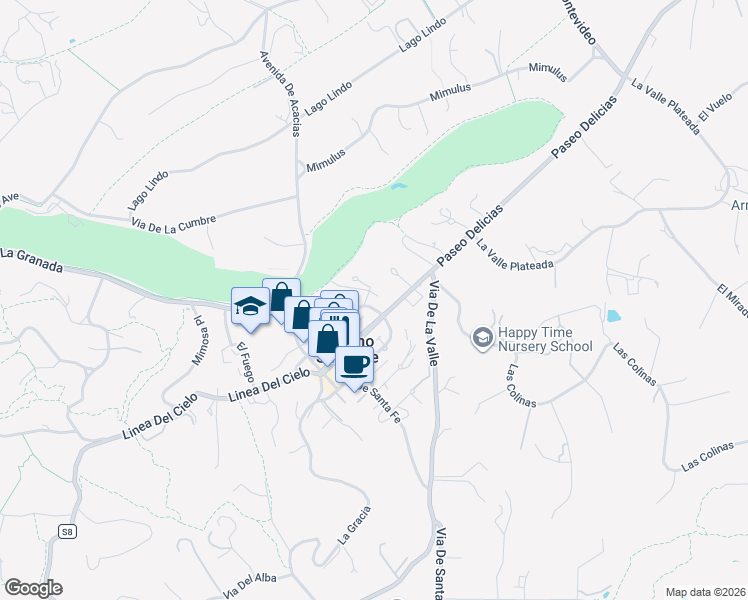 map of restaurants, bars, coffee shops, grocery stores, and more near 6176 El Tordo in Rancho Santa Fe