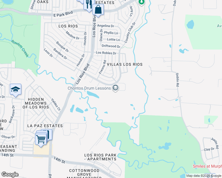 map of restaurants, bars, coffee shops, grocery stores, and more near 1712 Vallarte Court in Plano